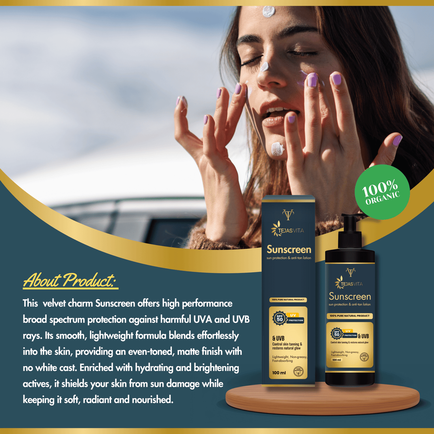 Tejasvita SunGuard SPF 50 PA++++ Broad Spectrum Sunscreen - TejasVita
