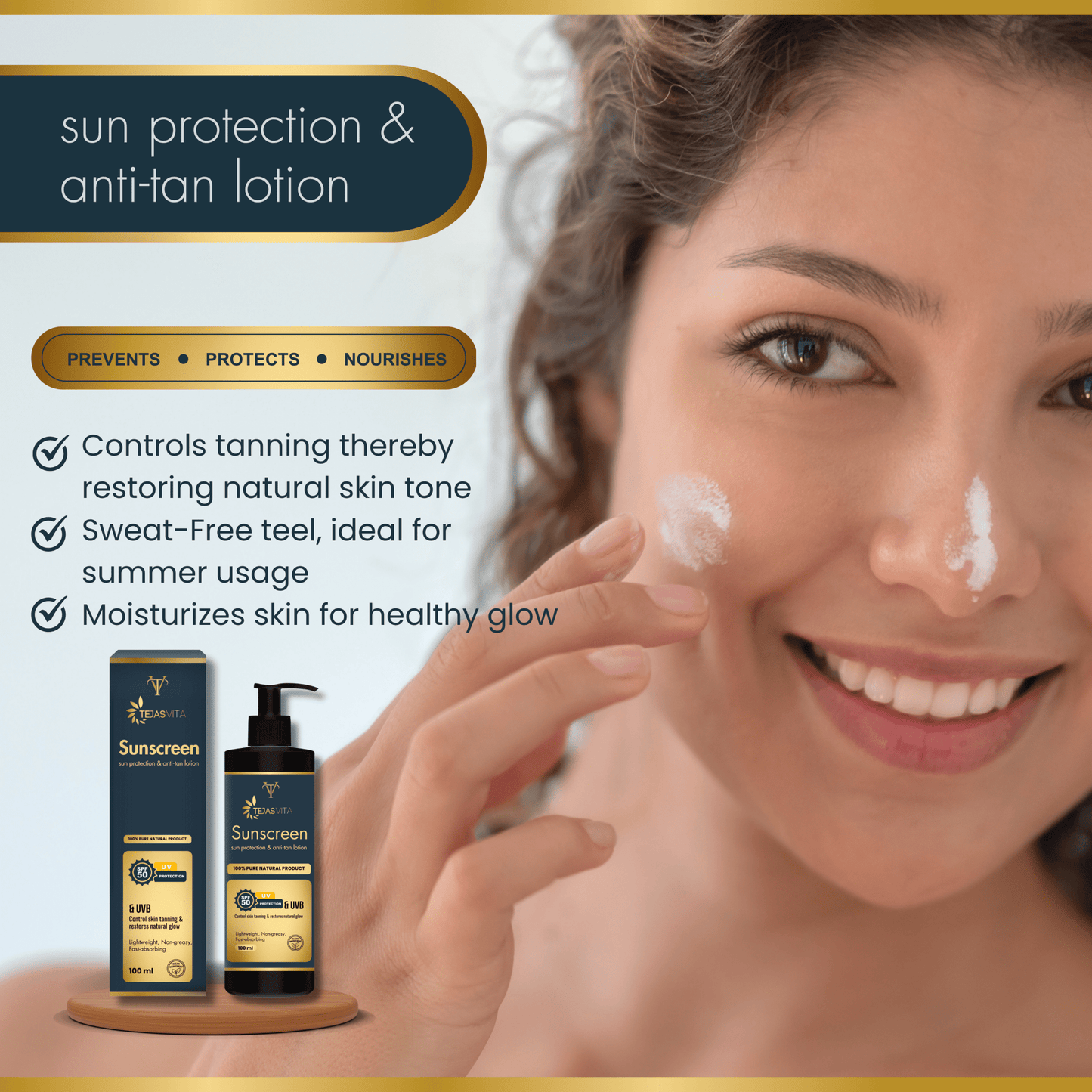 Tejasvita SunGuard SPF 50 PA++++ Broad Spectrum Sunscreen - TejasVita