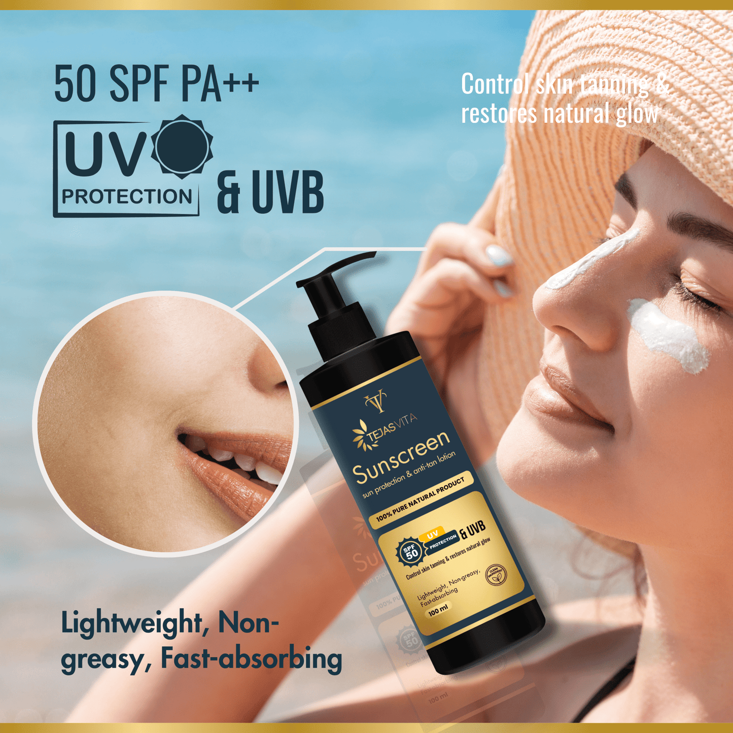 Tejasvita SunGuard SPF 50 PA++++ Broad Spectrum Sunscreen - TejasVita