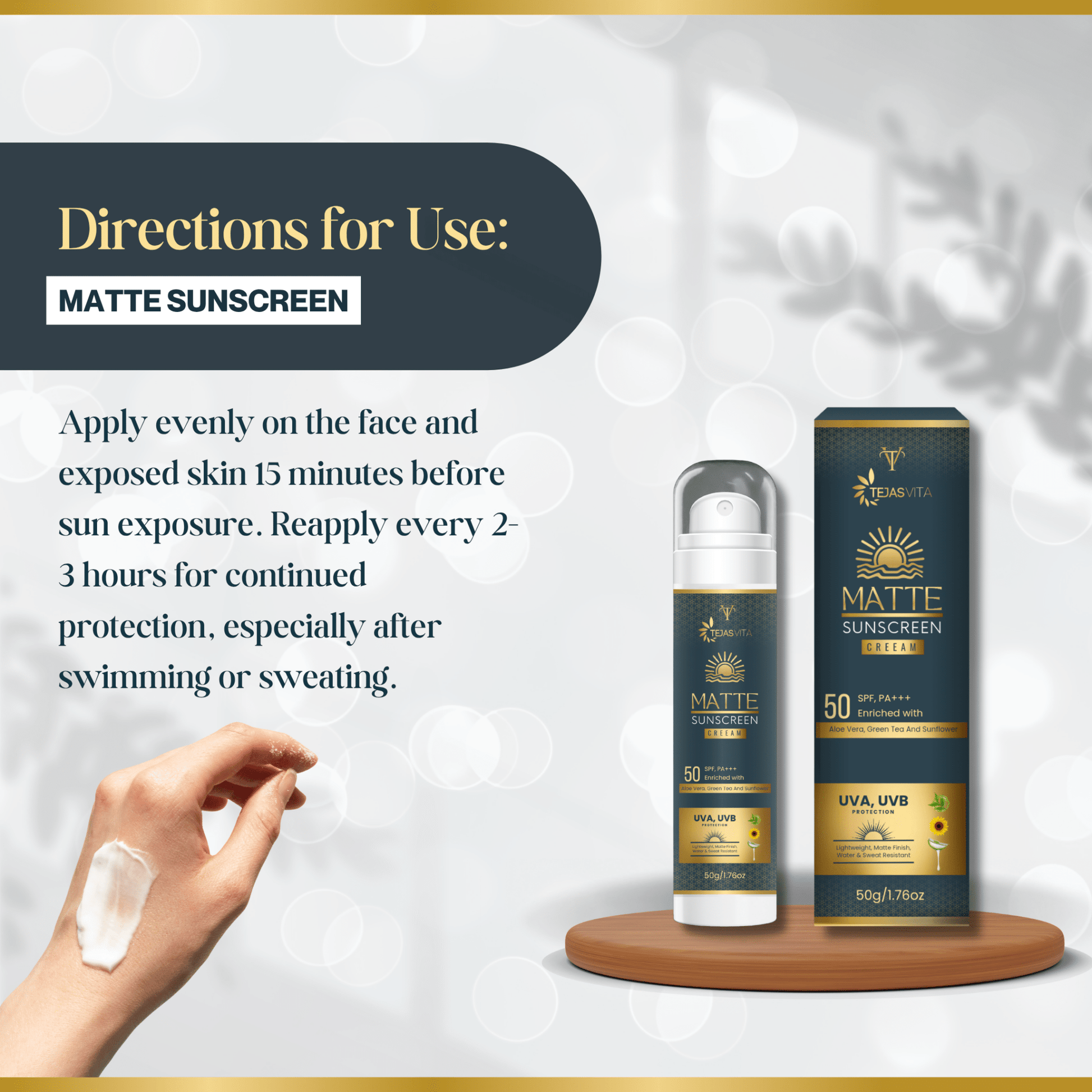 Tejasvita Ultra Matte Mineral Sunscreen SPF 50 PA++++ - TejasVita
